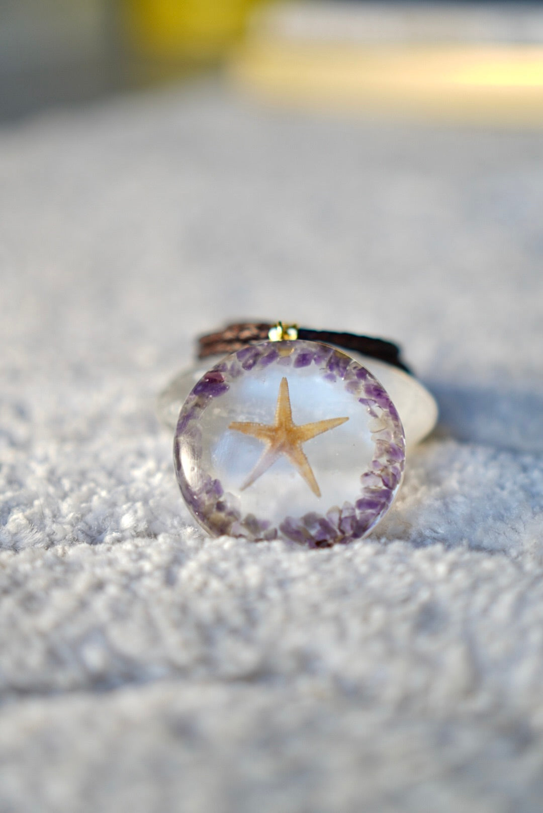 AMETHYST STARFISH RESIN PENDANT