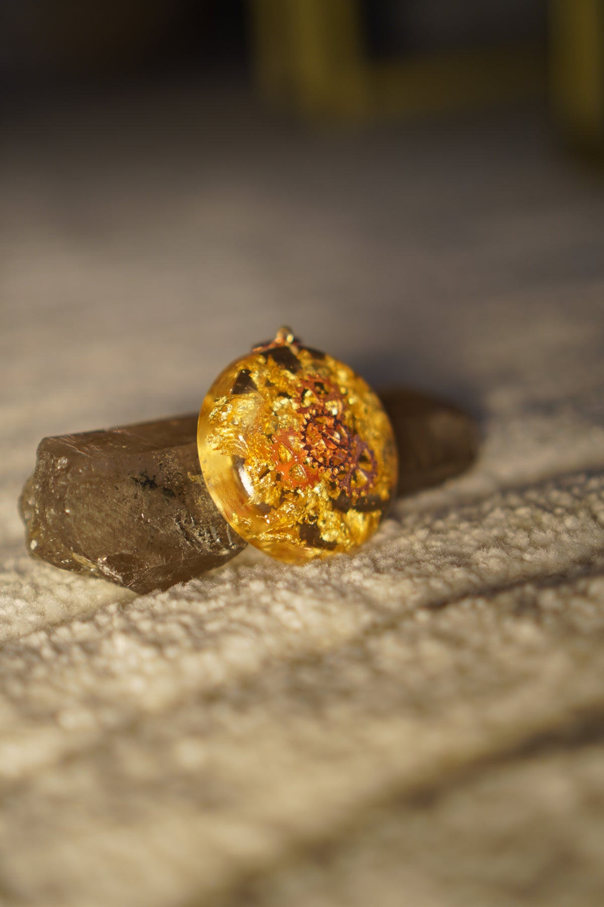 Clock Work Rose Gold Resin Pendant, photo 10
