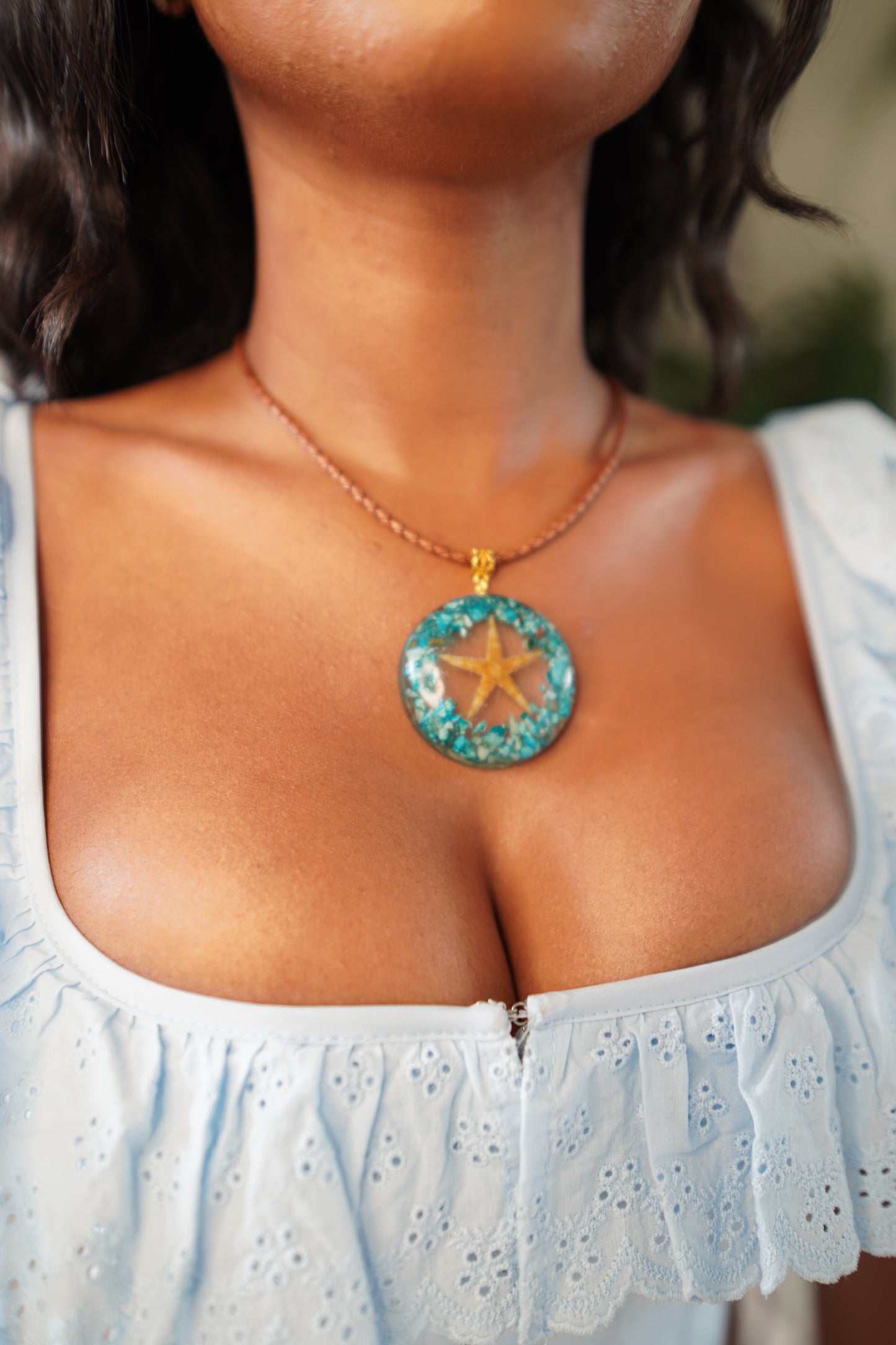 MY SHAYLA TURQUOISE RESIN PENDANT