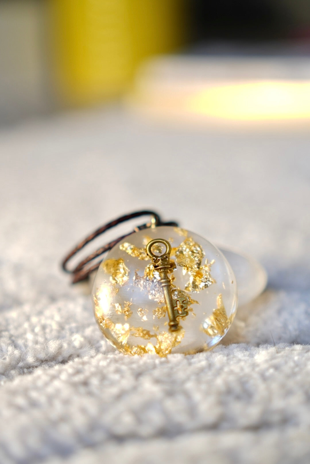 BRONZE KEY RESIN PENDANT