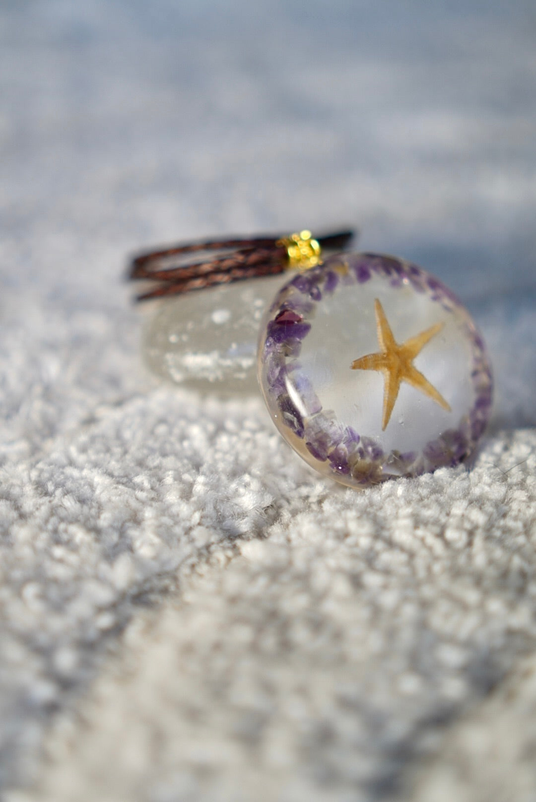 AMETHYST STARFISH RESIN PENDANT