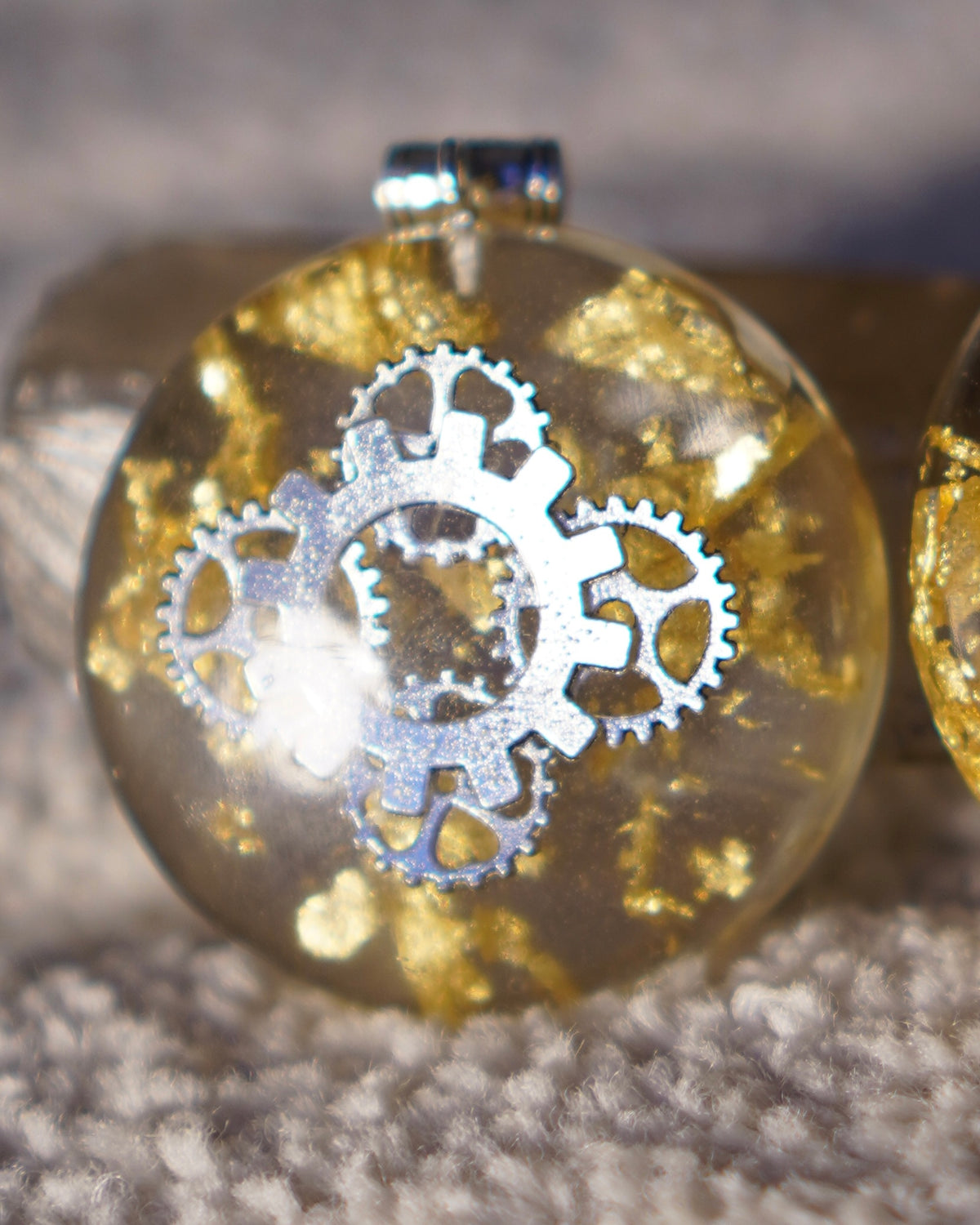 Beautifully Flawed Clock Work Silver Pendant, Silver Gear Ring design