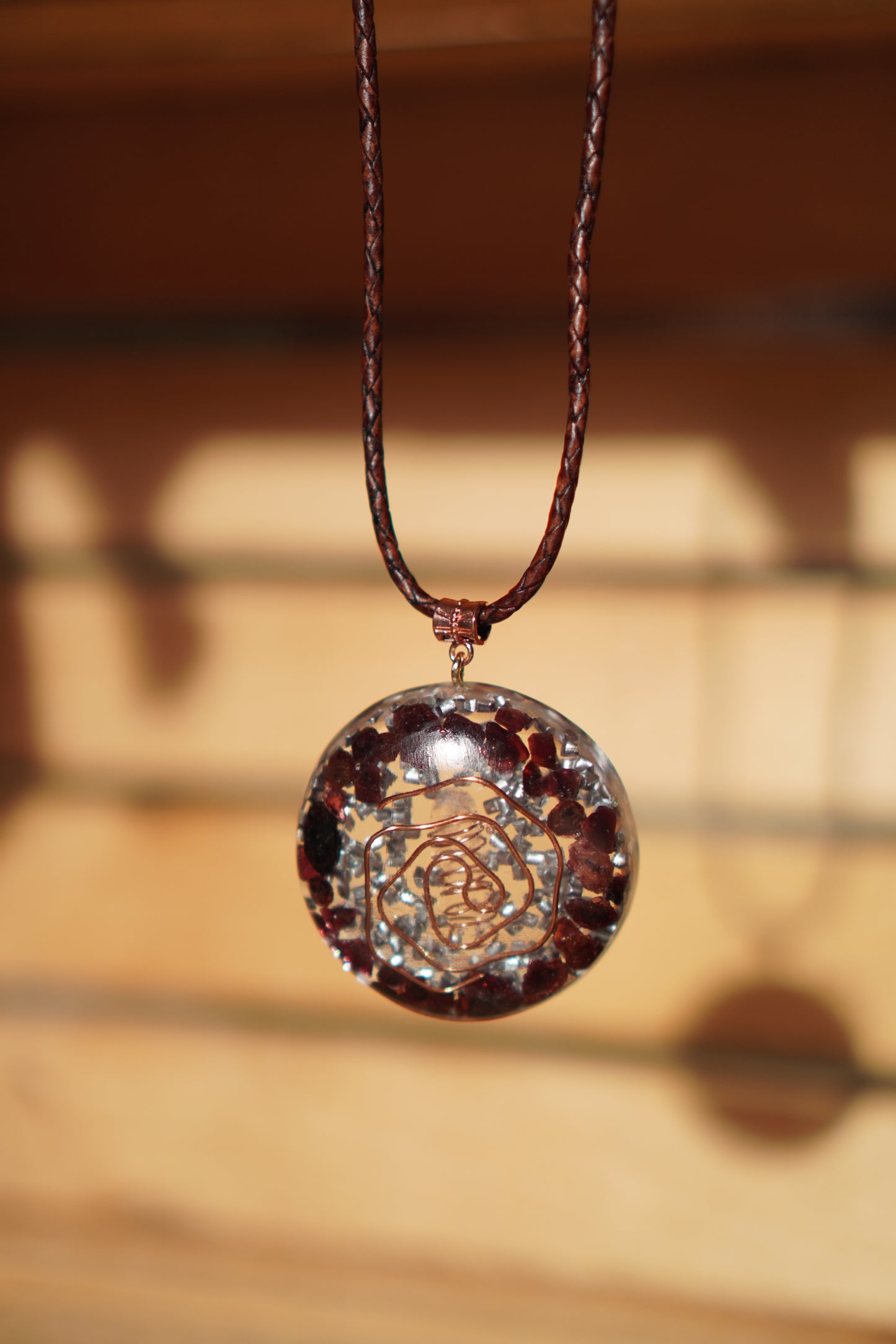 GARNET ORGONE RESIN PENDANT