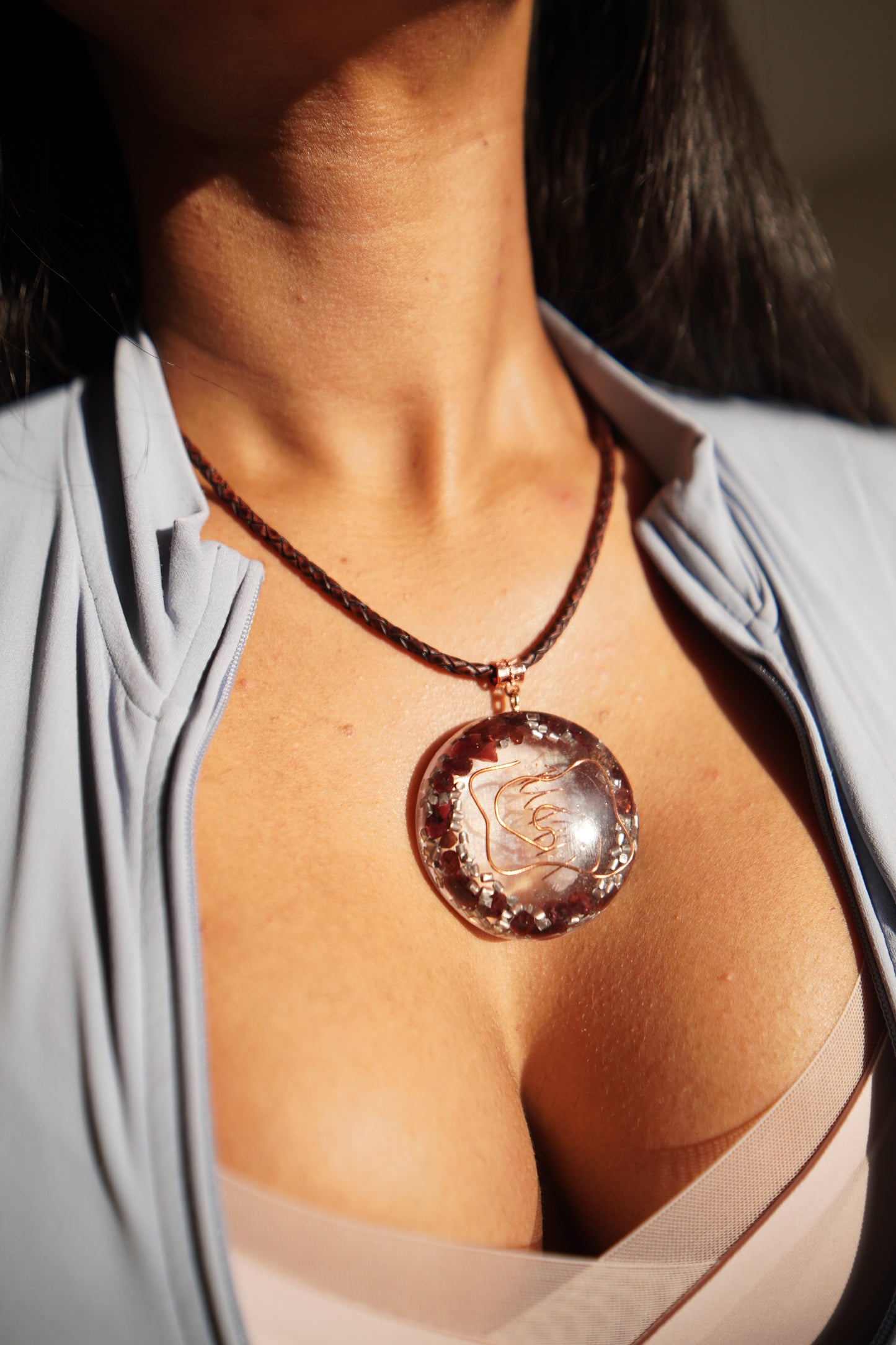 GARNET ORGONE RESIN PENDANT