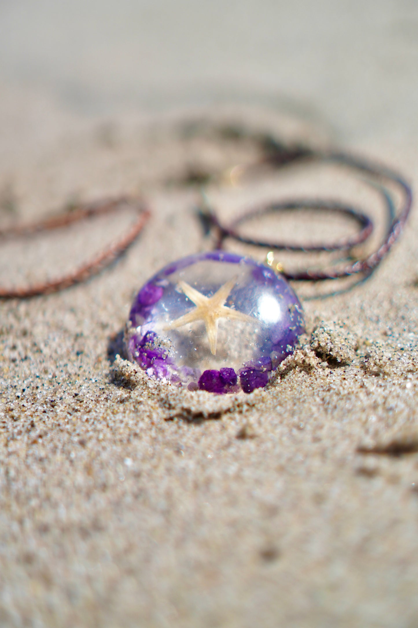 AMETHYST STARFISH RESIN PENDANT