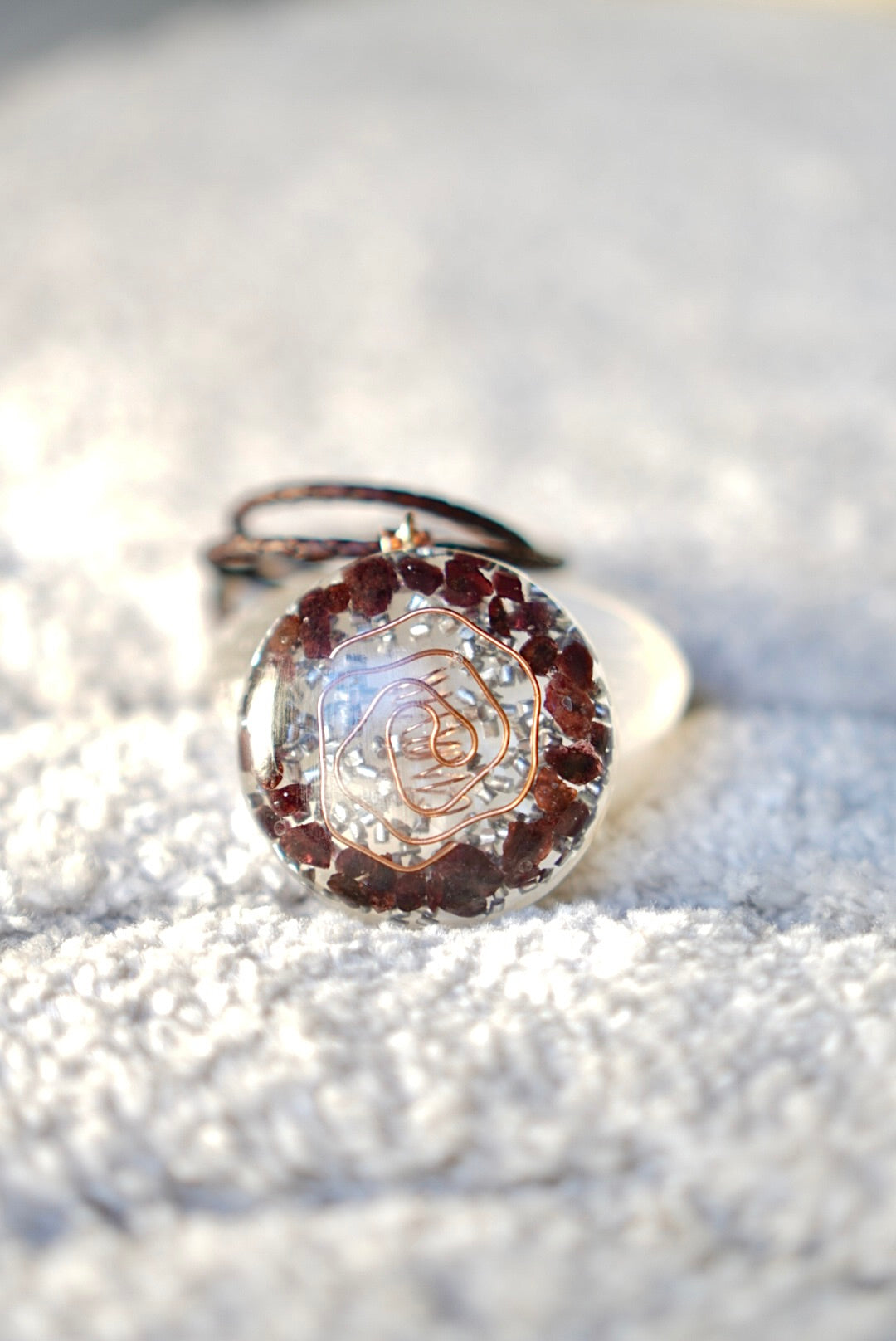 GARNET ORGONE RESIN PENDANT