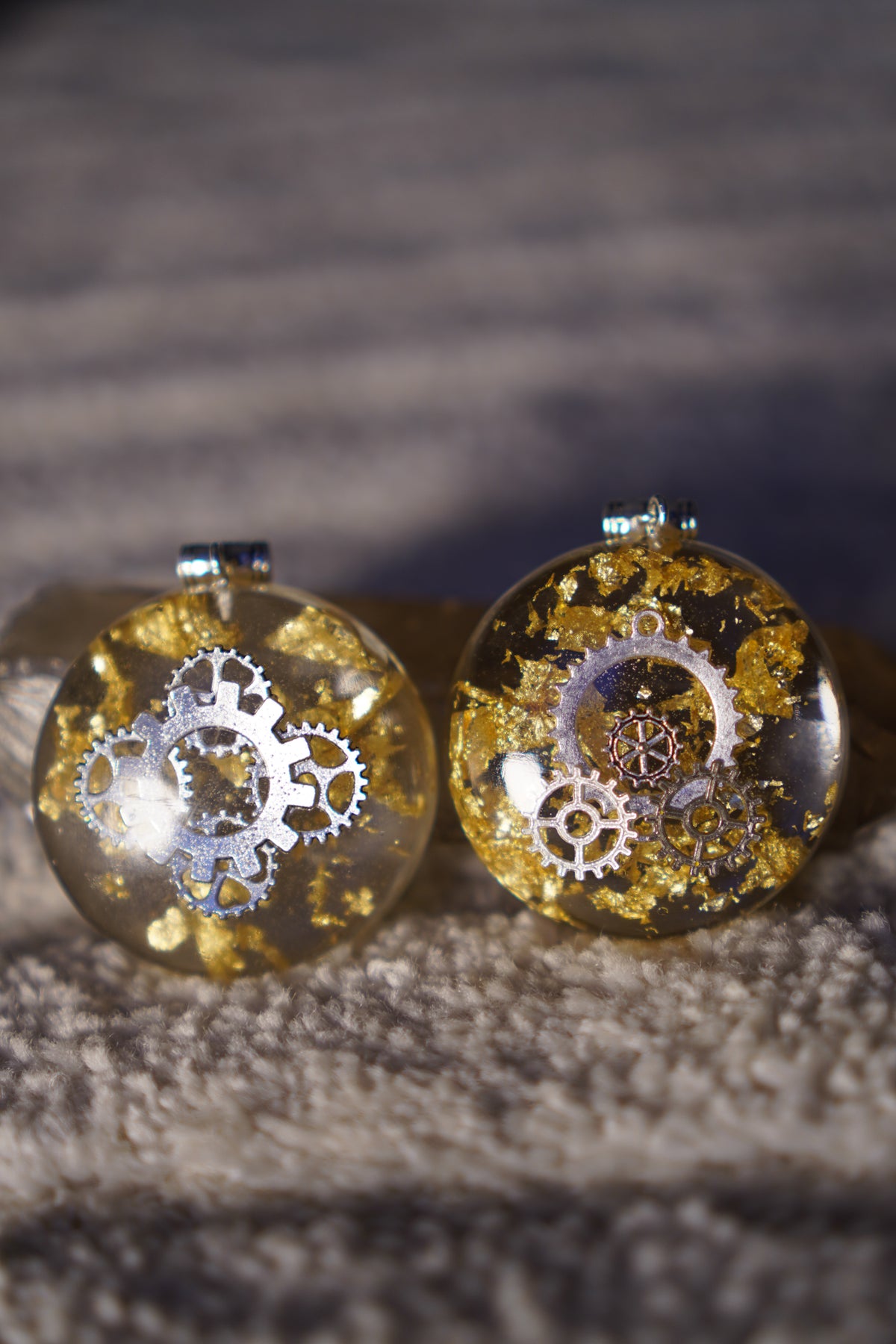 Beautifully Flawed Clock Work Silver Pendant, photo 4