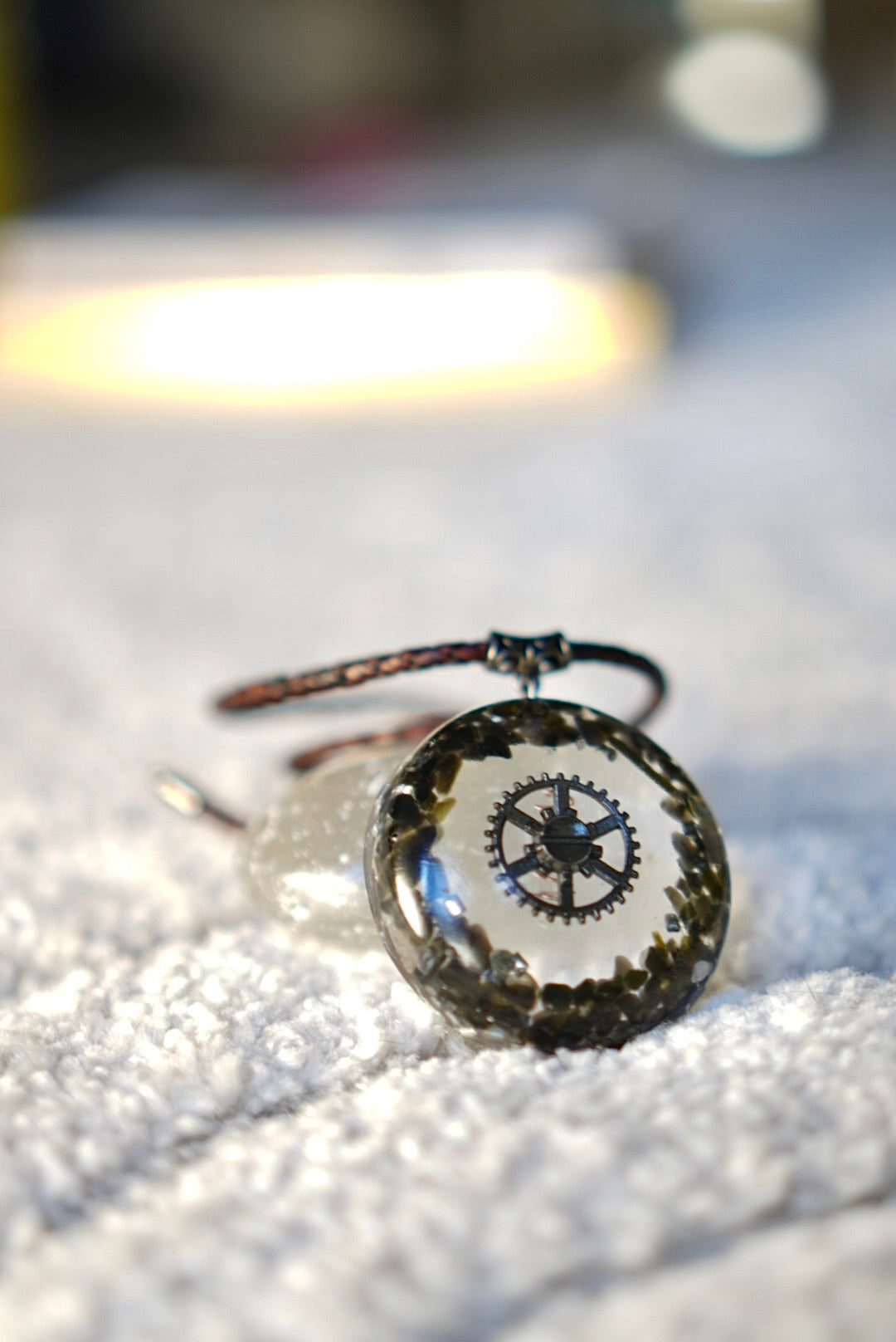 ORGONE OBSIDIAN GUNMETAL PENDANT