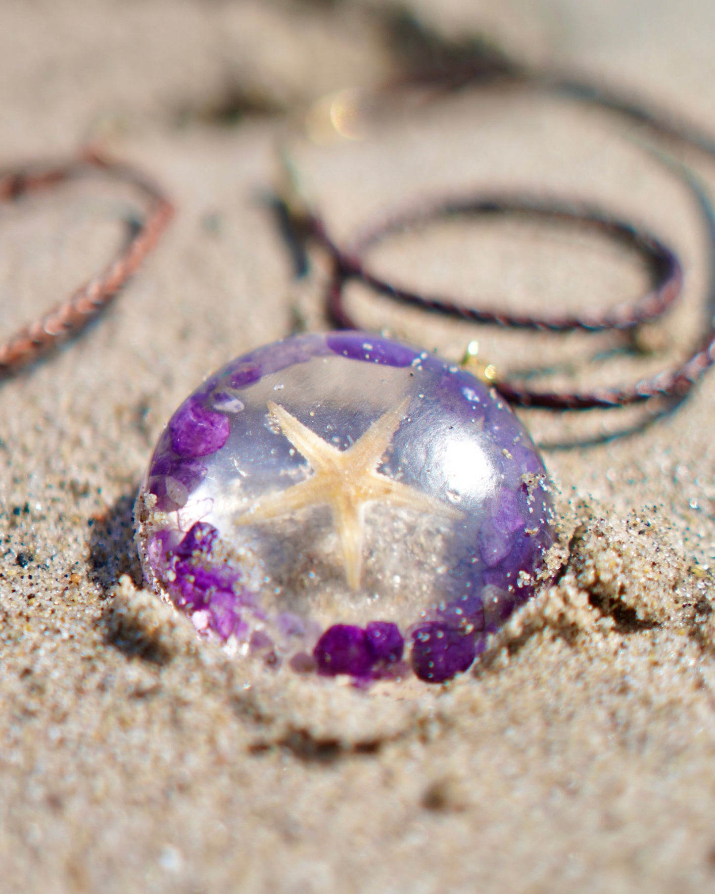 AMETHYST STARFISH RESIN PENDANT