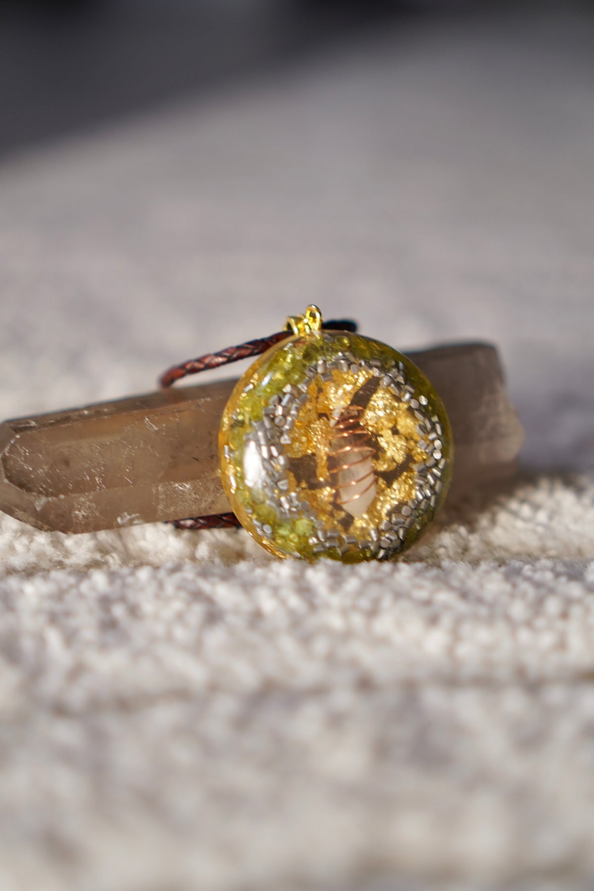 PERIDOT ORGONE RESIN PENDANT
