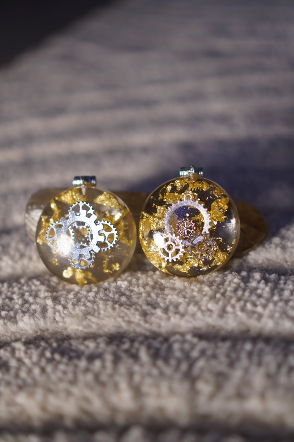 Beautifully Flawed Clock Work Silver Pendant, photo 3