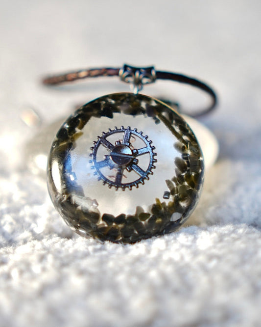 ORGONE OBSIDIAN GUNMETAL PENDANT