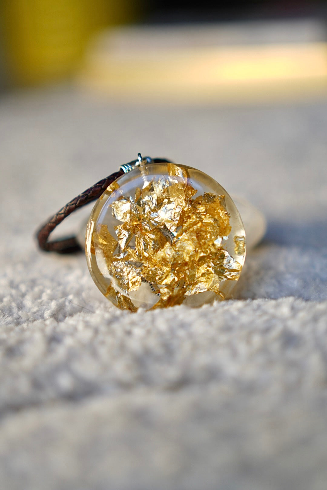 CLOCK WORK SILVER RESIN PENDANT