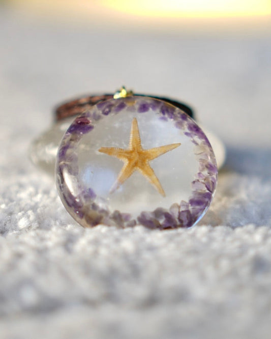 AMETHYST STARFISH RESIN PENDANT