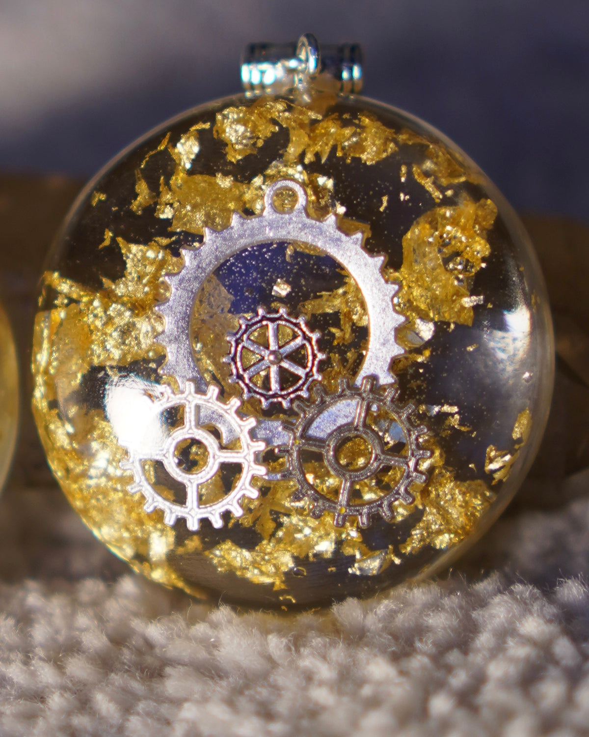 Beautifully Flawed Clock Work Silver Pendant, Silver Gear Cluster design, handmade by Aura Pendants