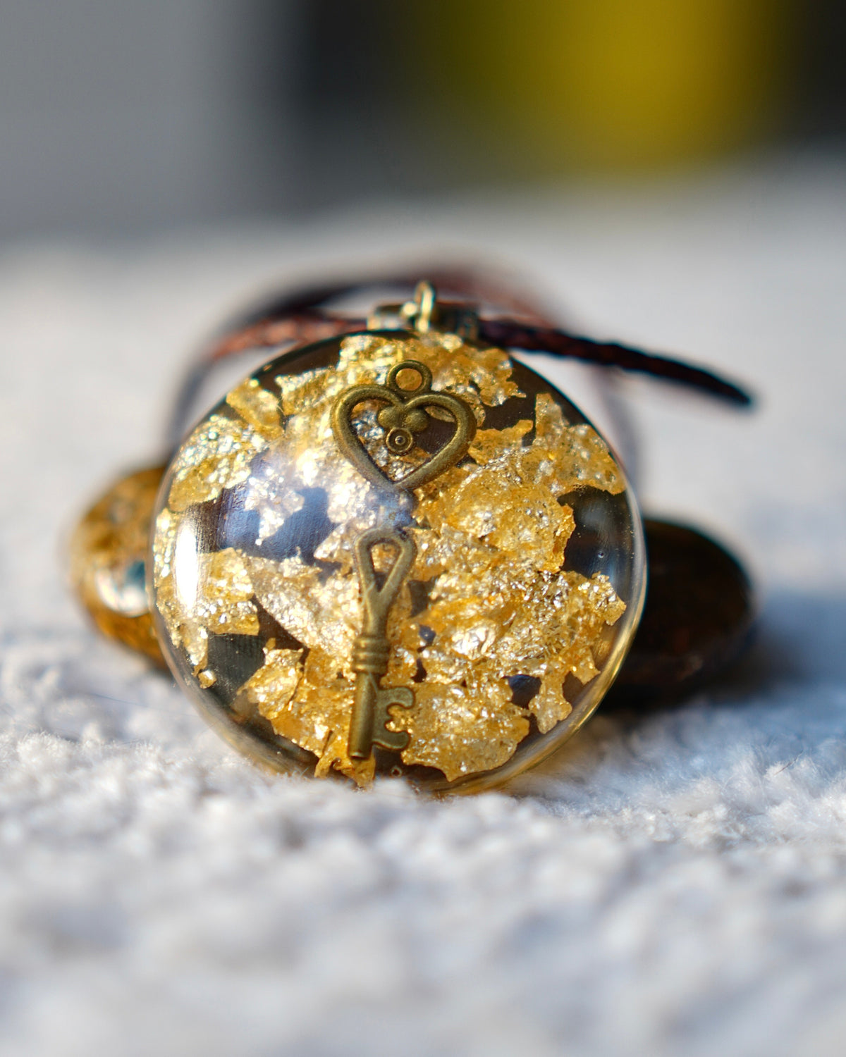 BRONZE KEY RESIN PENDANT
