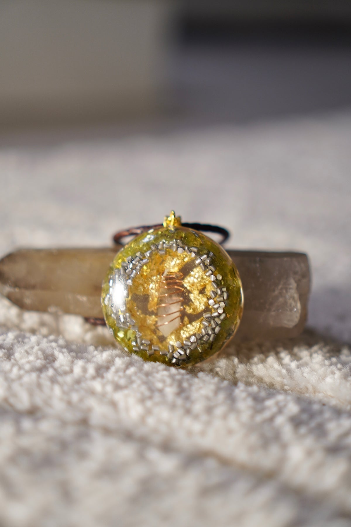 PERIDOT ORGONE RESIN PENDANT