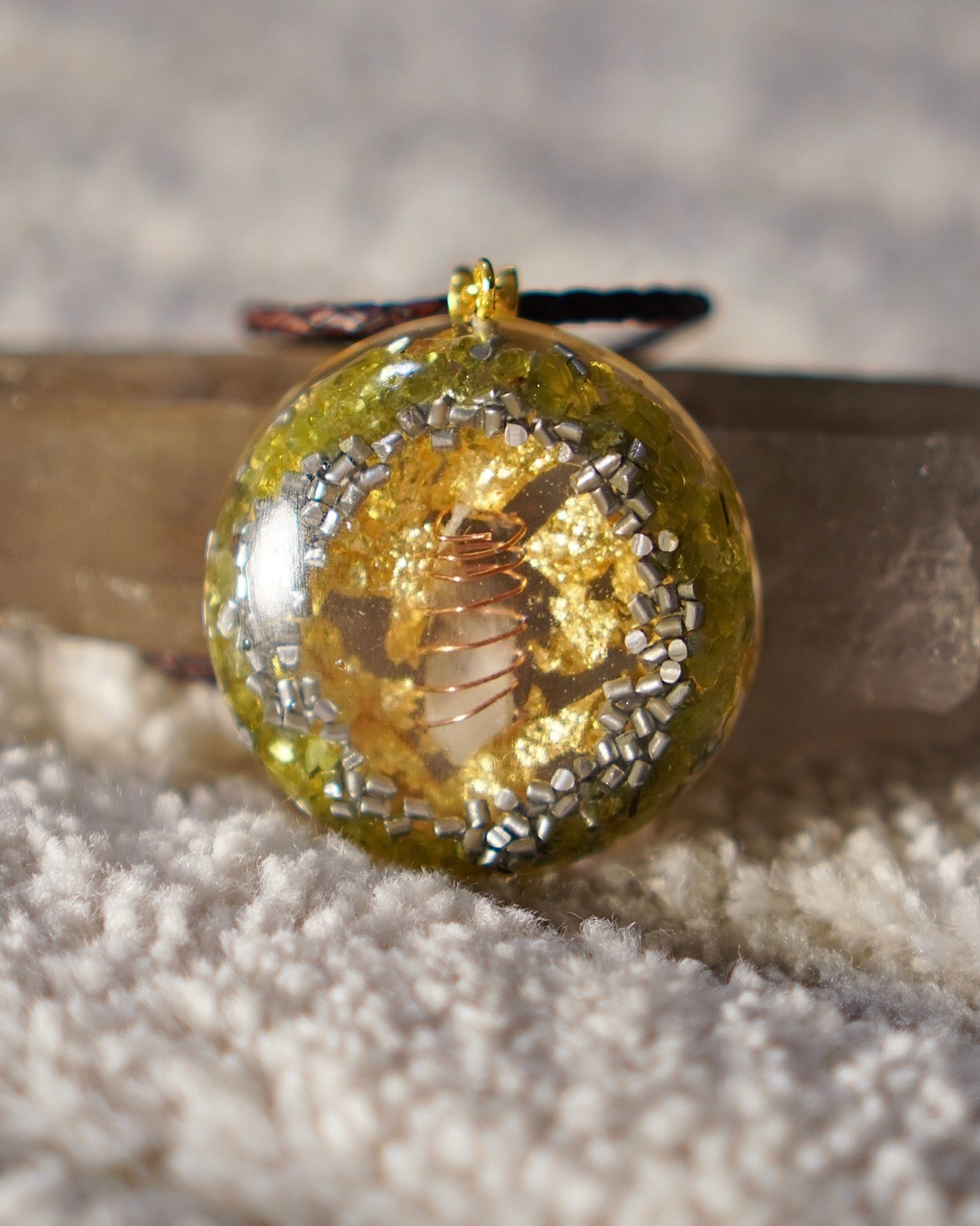 PERIDOT ORGONE RESIN PENDANT