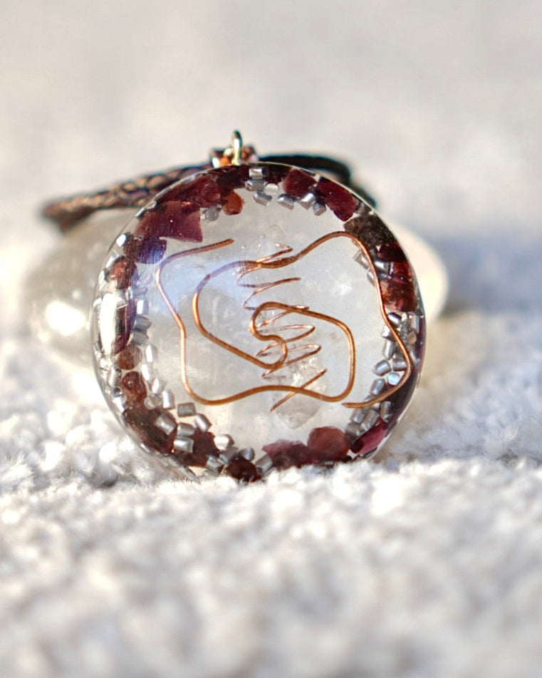 GARNET ORGONE RESIN PENDANT