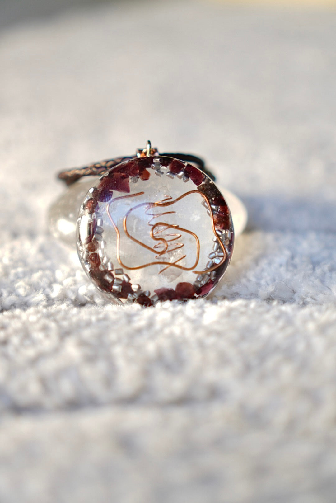GARNET ORGONE RESIN PENDANT