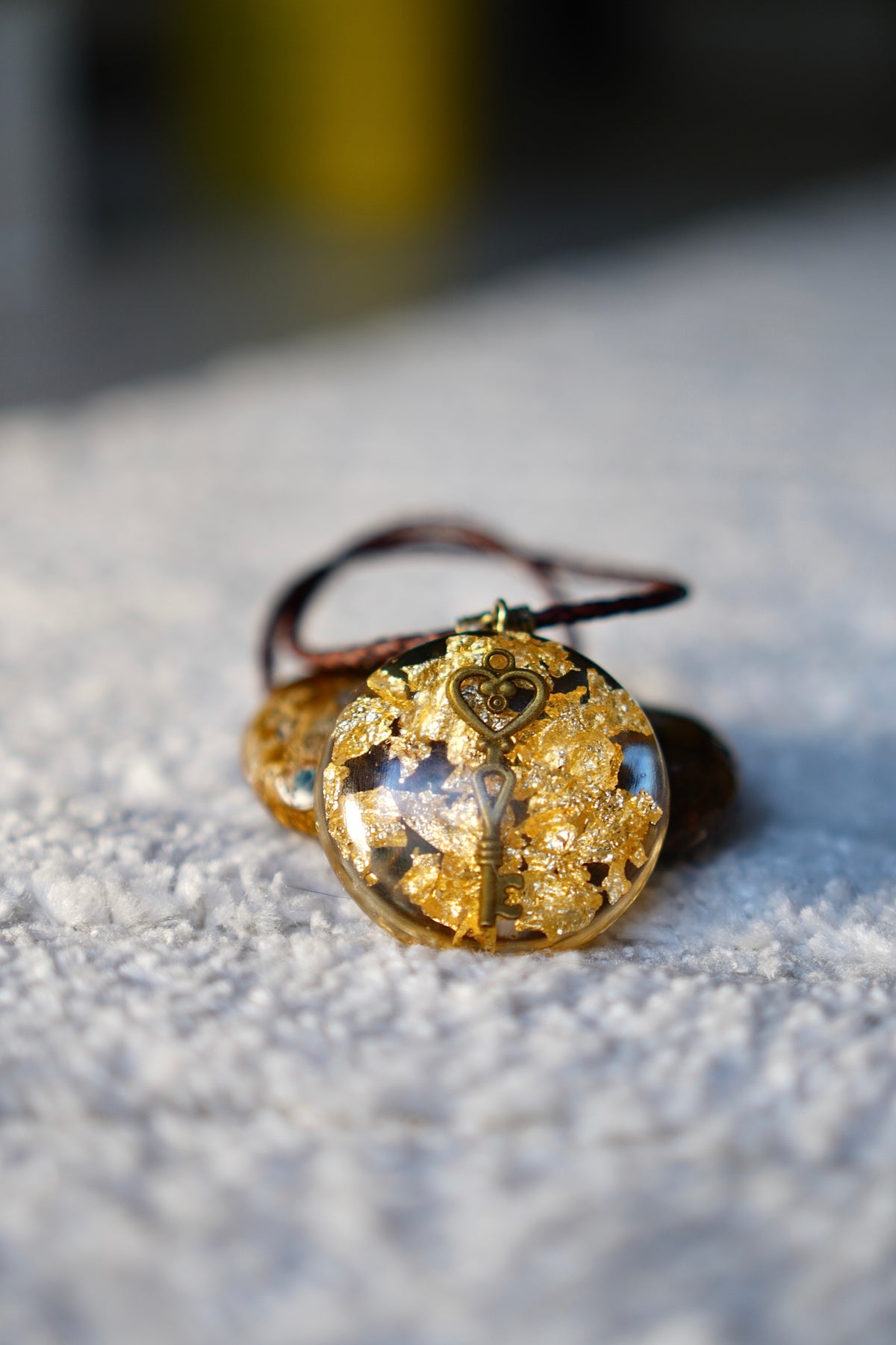BRONZE KEY RESIN PENDANT