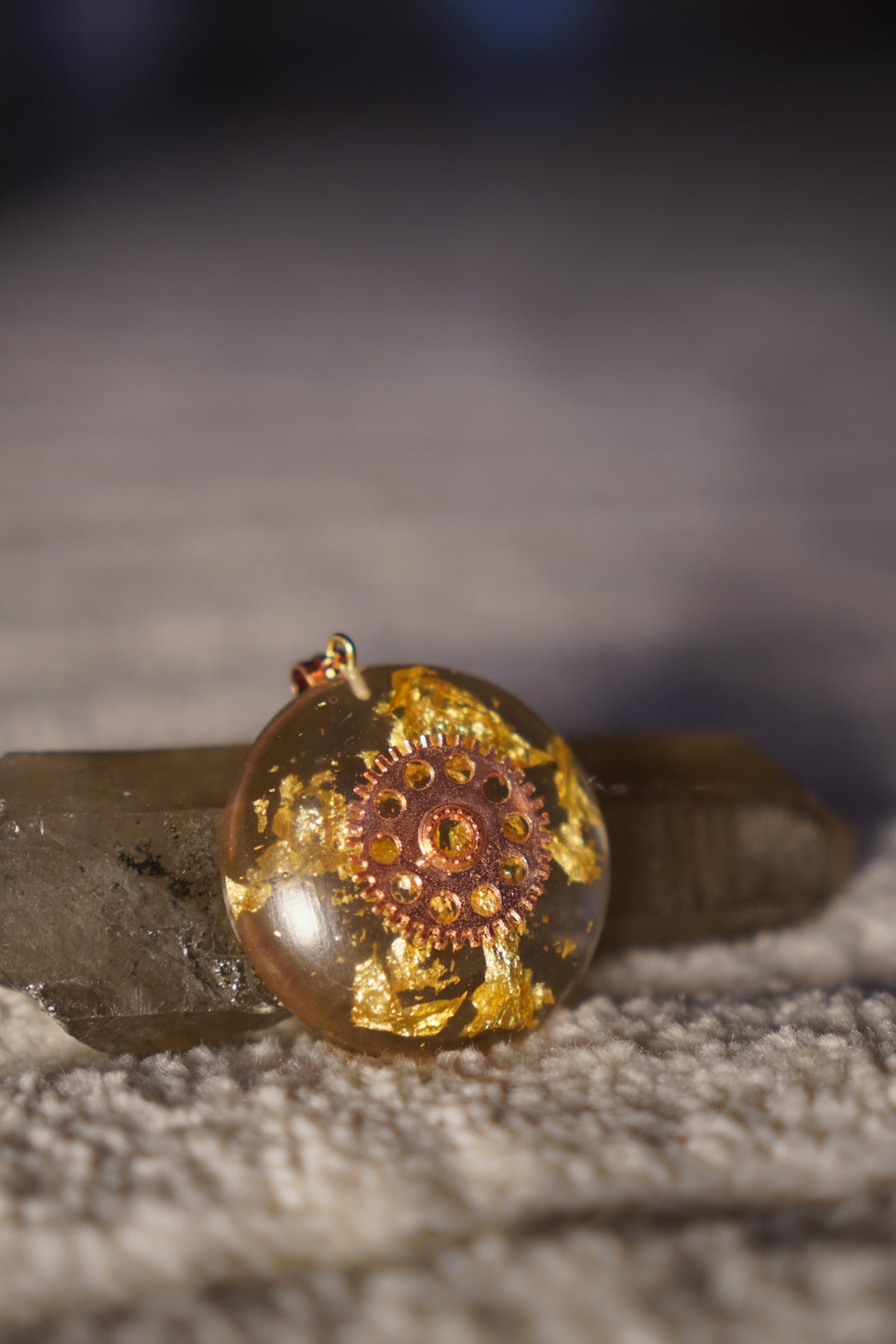 Clock Work Rose Gold Resin Pendant, photo 9