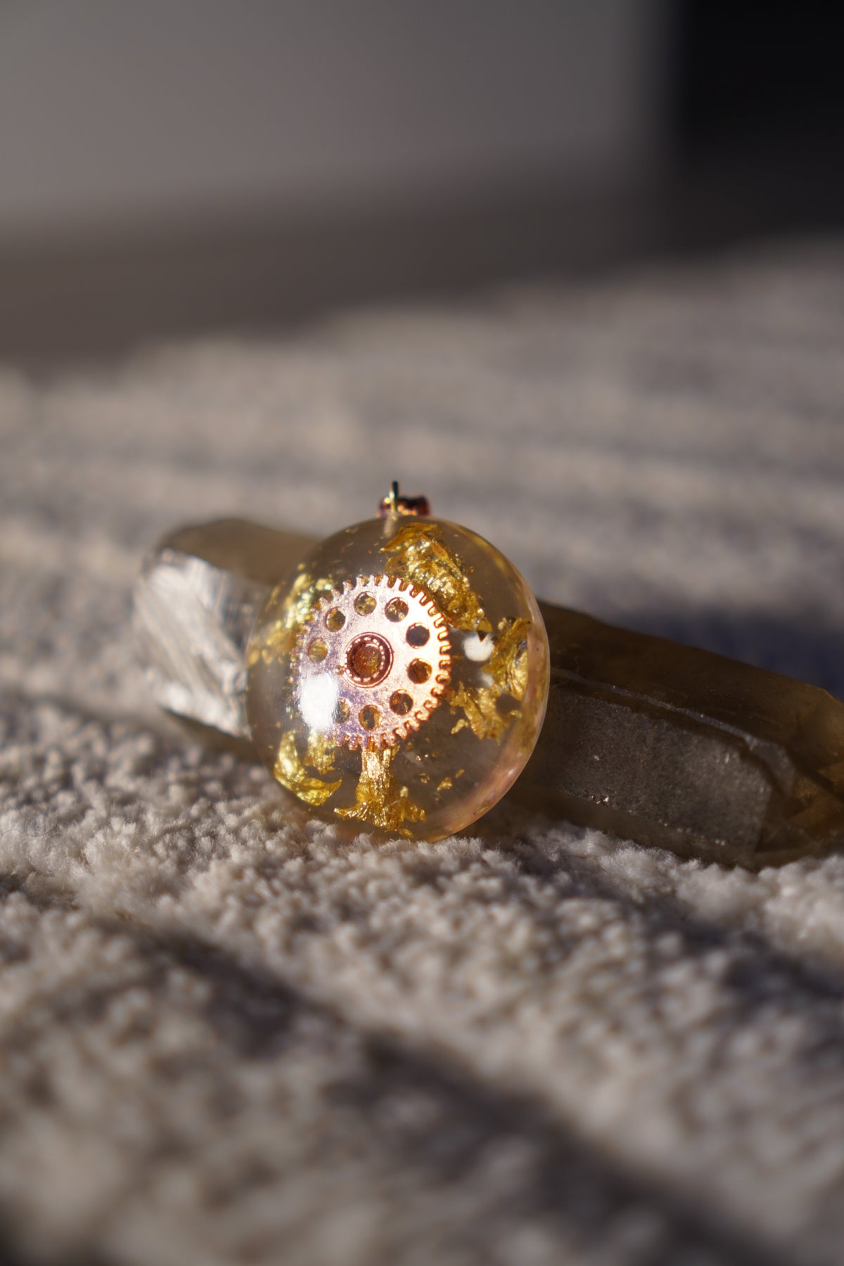 Clock Work Rose Gold Resin Pendant, photo 8