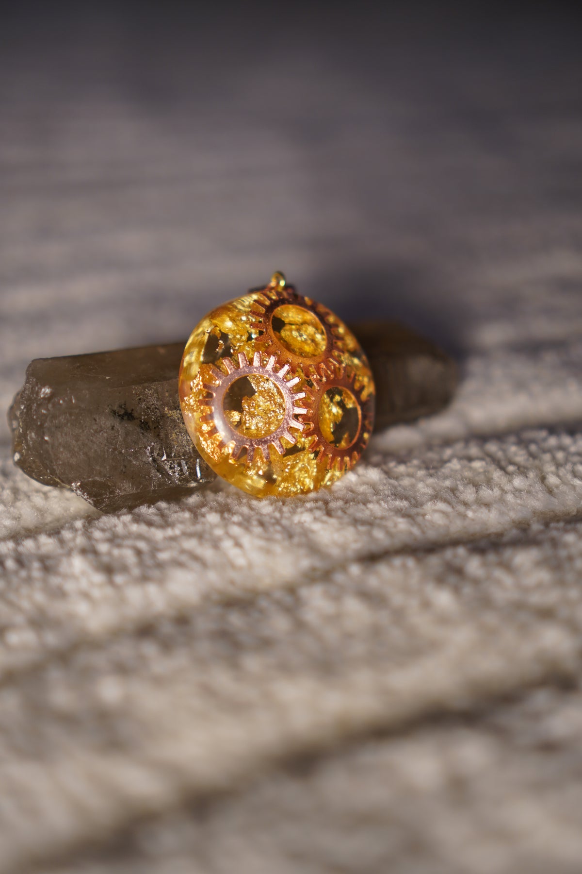 Clock Work Rose Gold Resin Pendant, photo 7