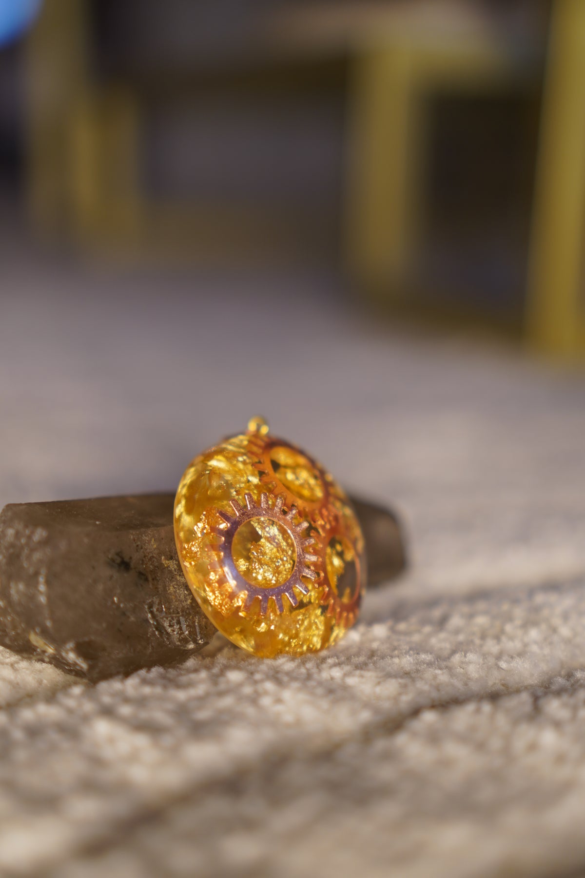 Clock Work Rose Gold Resin Pendant, photo 6