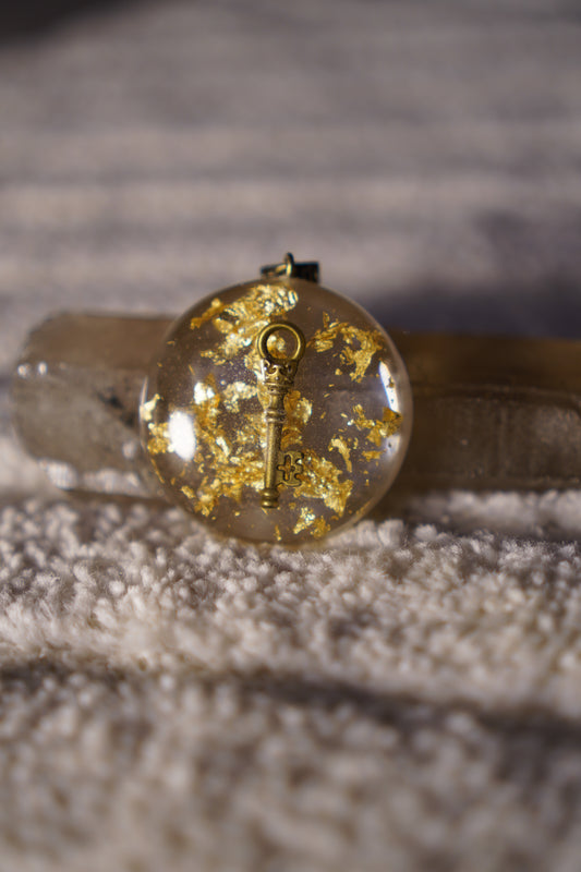 Beautifully Flawed Bronze Key Pendant, handmade by Aura Pendants
