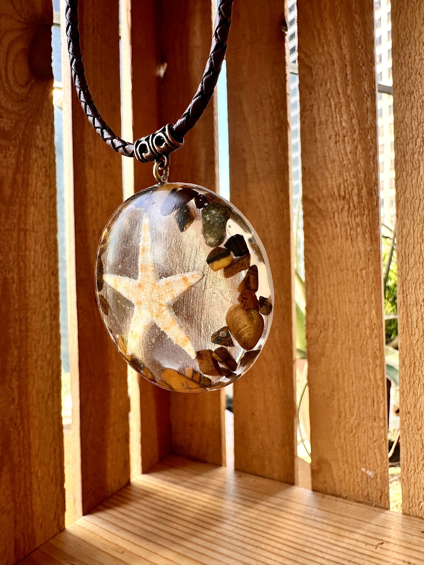TIGER'S EYE STAR RESIN PENDANT