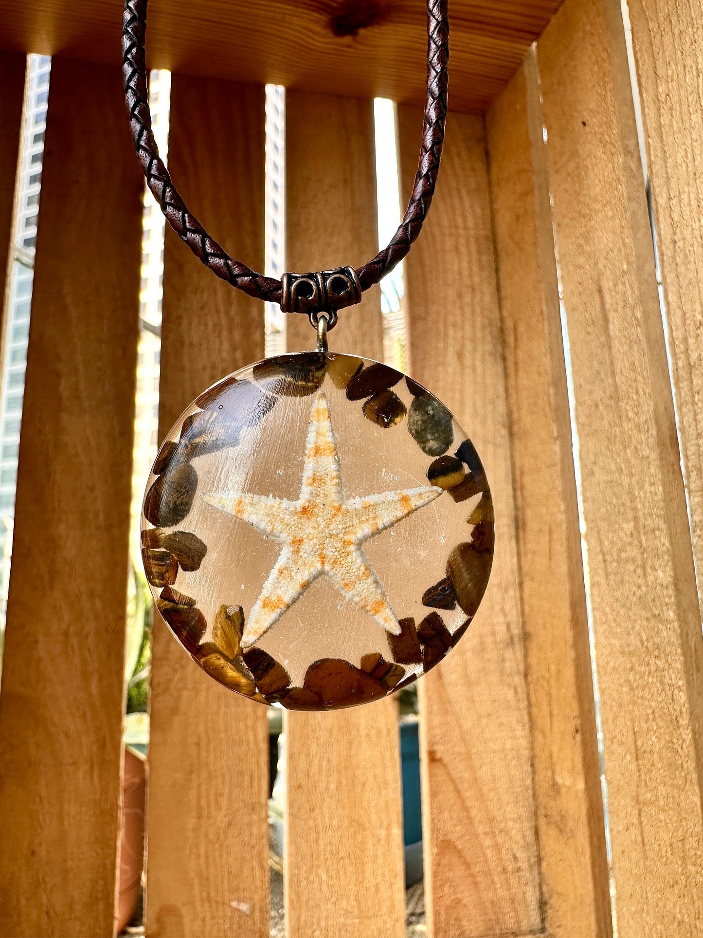 TIGER'S EYE STAR RESIN PENDANT