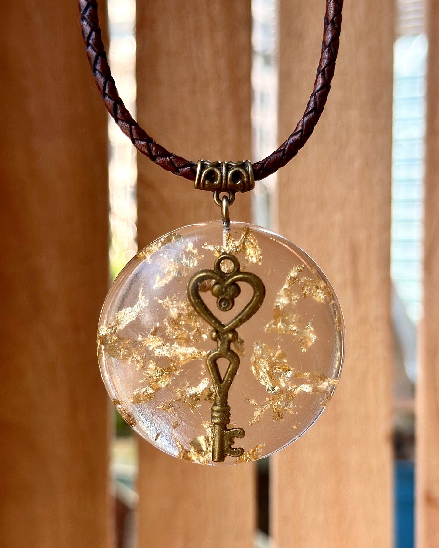 BRONZE KEY RESIN PENDANT