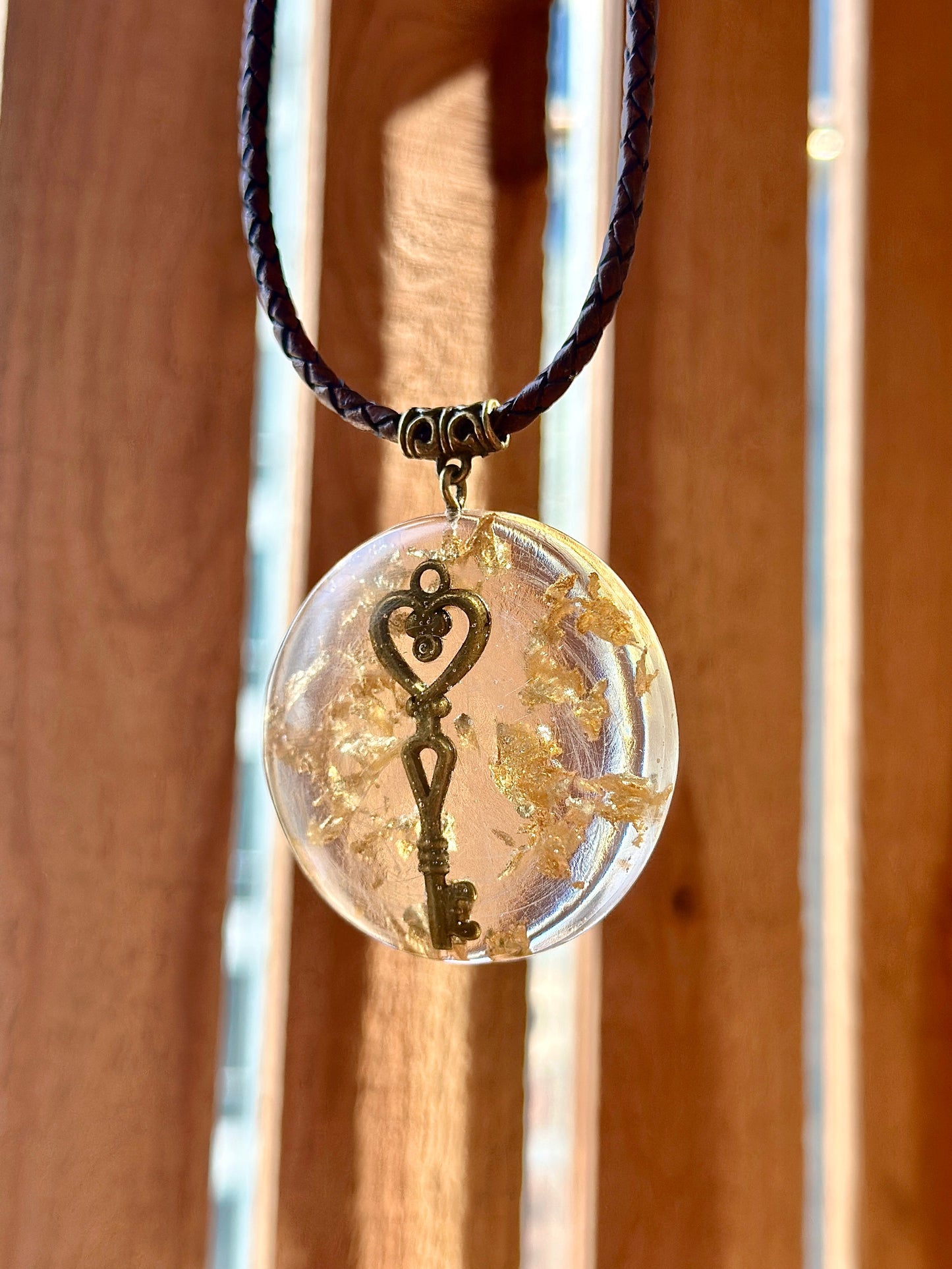 BRONZE KEY RESIN PENDANT